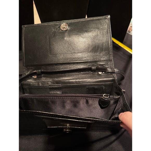 Vintage Brighton handbag with a black croc-embossed leather finish - Picture 10 of 12